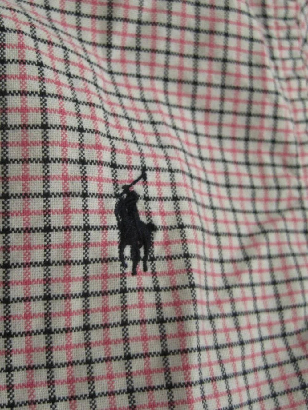 Ralph Lauren Boys Pink Black Plaid Oxford Button Down Cotton Dress Shirt Sz S/8